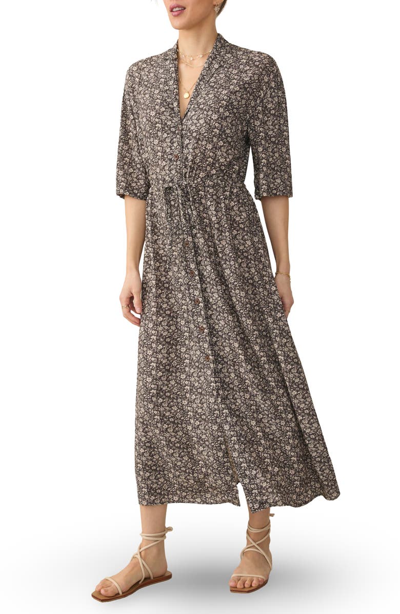 Faherty Island Floral Midi Shirtdress, Main, color, 