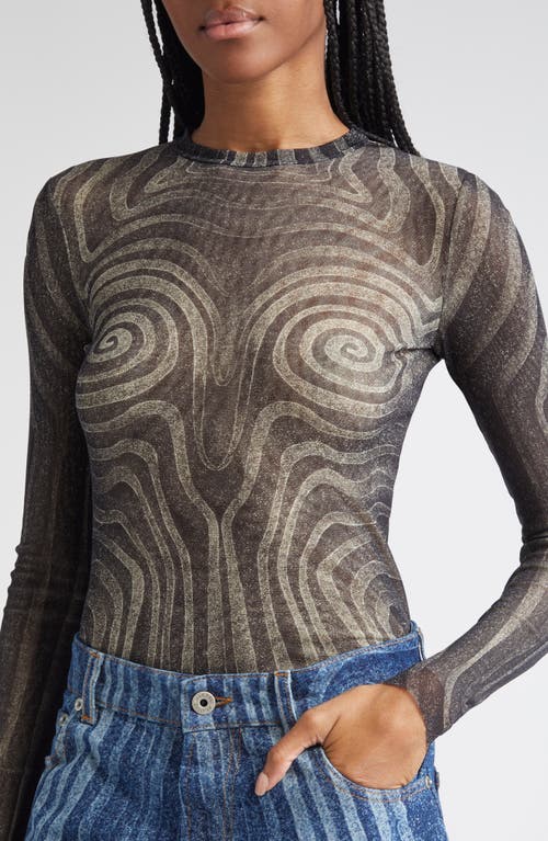 Jean Paul Gaultier Spiral Sheer Mesh Top