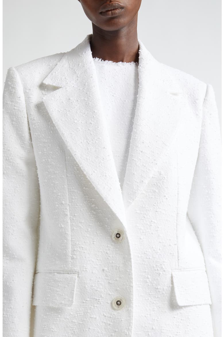 Single Breasted Raschel Tweed Blazer, Alternate, color, BIANCO OTTICO