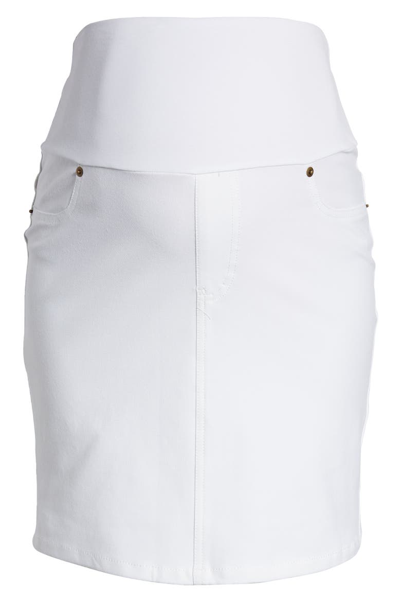 White Denim Maternity Skirt, Alternate, color, WHITE