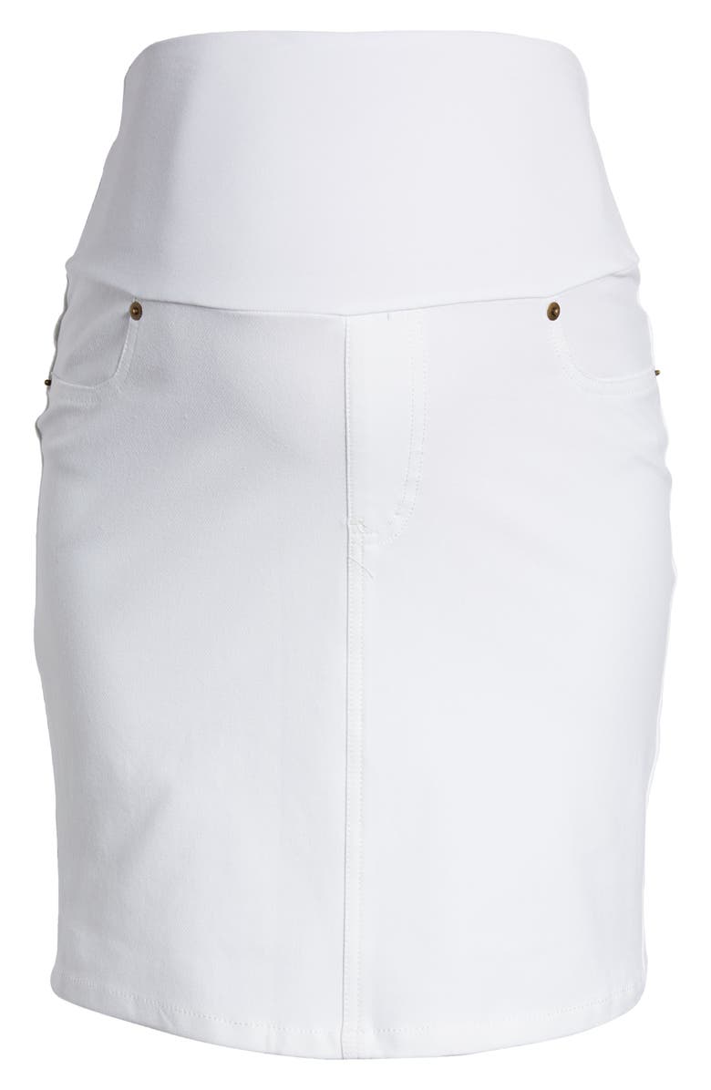Angel Maternity White Denim Maternity Skirt, Alternate, color, White