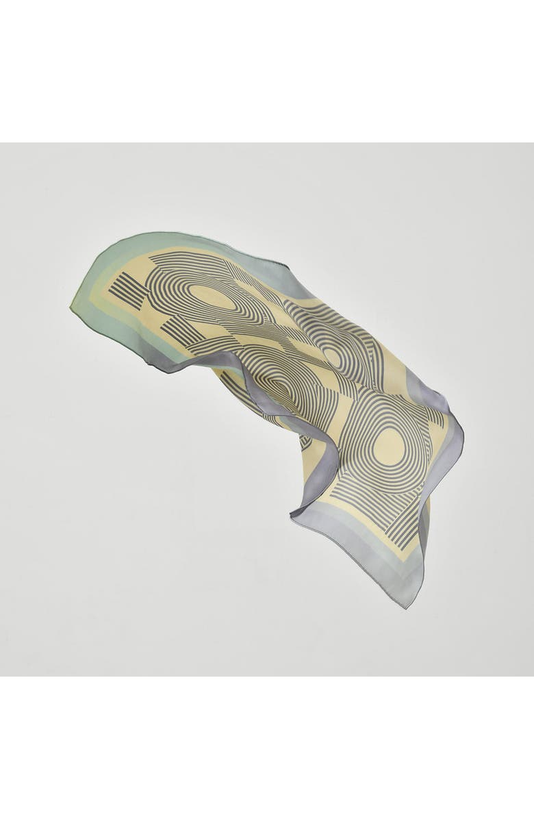 Lost Pattern "Linear Language" Silk Bandana Scarf, Alternate, color, Light Blue