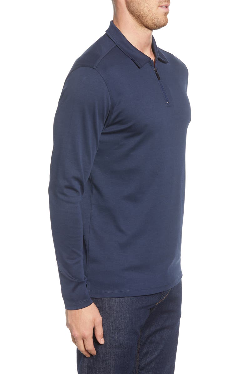 Robert Barakett Georgia Long Sleeve Zip Polo, Alternate, color, Blue Night