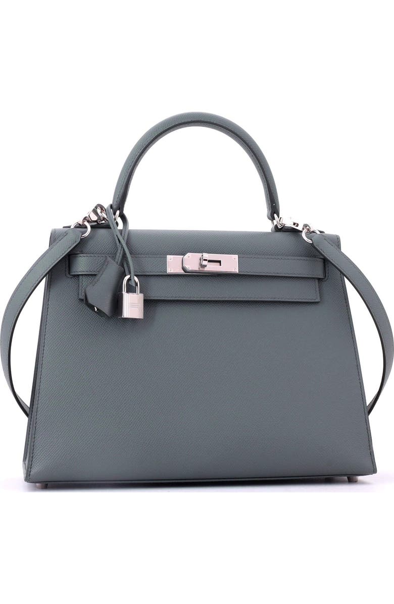 Pre-Owned Hermes Kelly Handbag Green Epsom with Palladium Hardware 28, Alternate, color, Vert Amande