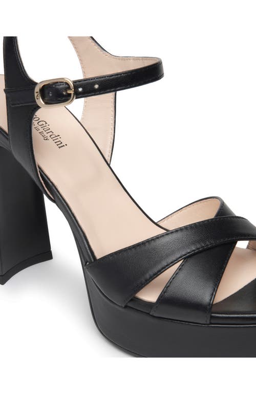Nerogiardini Ankle Strap Platform Sandal In Black