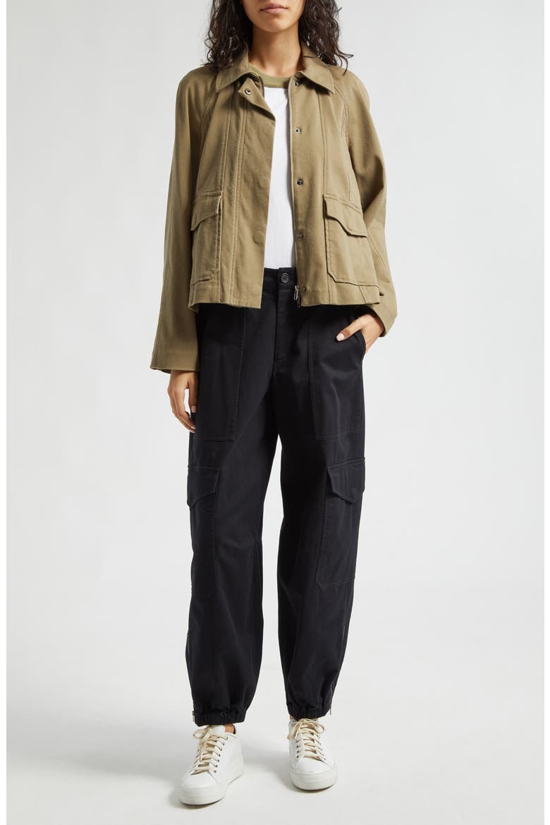 Raglan Sleeve Cotton Blend Work Jacket, Alternate, color, OIL GREEN
