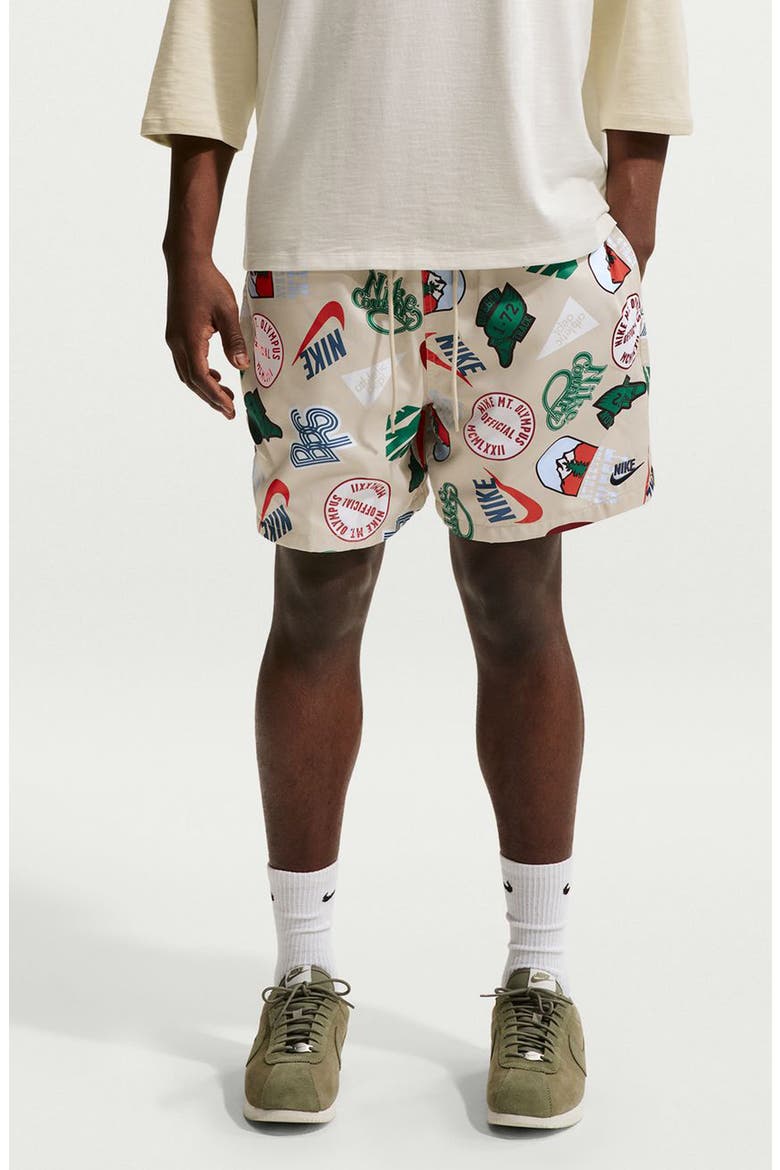 Club Woven Flow Shorts, Main, color, LIGHT KHAKI/ OBSIDIAN