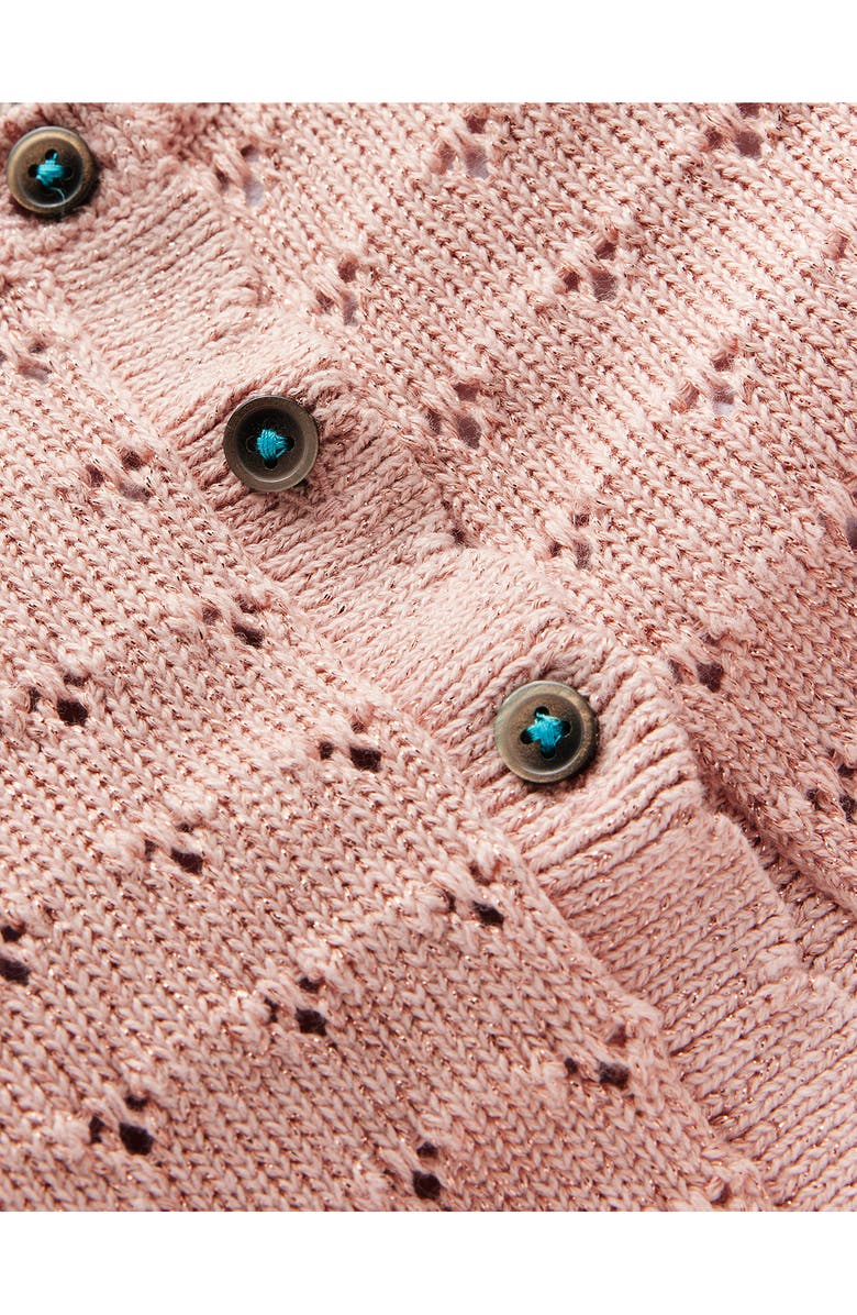 Mini Boden Kids' Pointelle Metallic Cardigan, Alternate, color, 