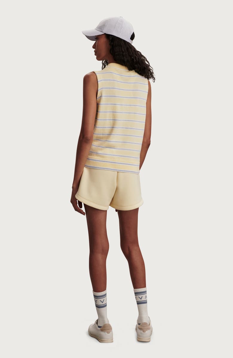 Varley Rue Striped Polo Tank, Alternate, color, Anise Flower / Xenon Blue