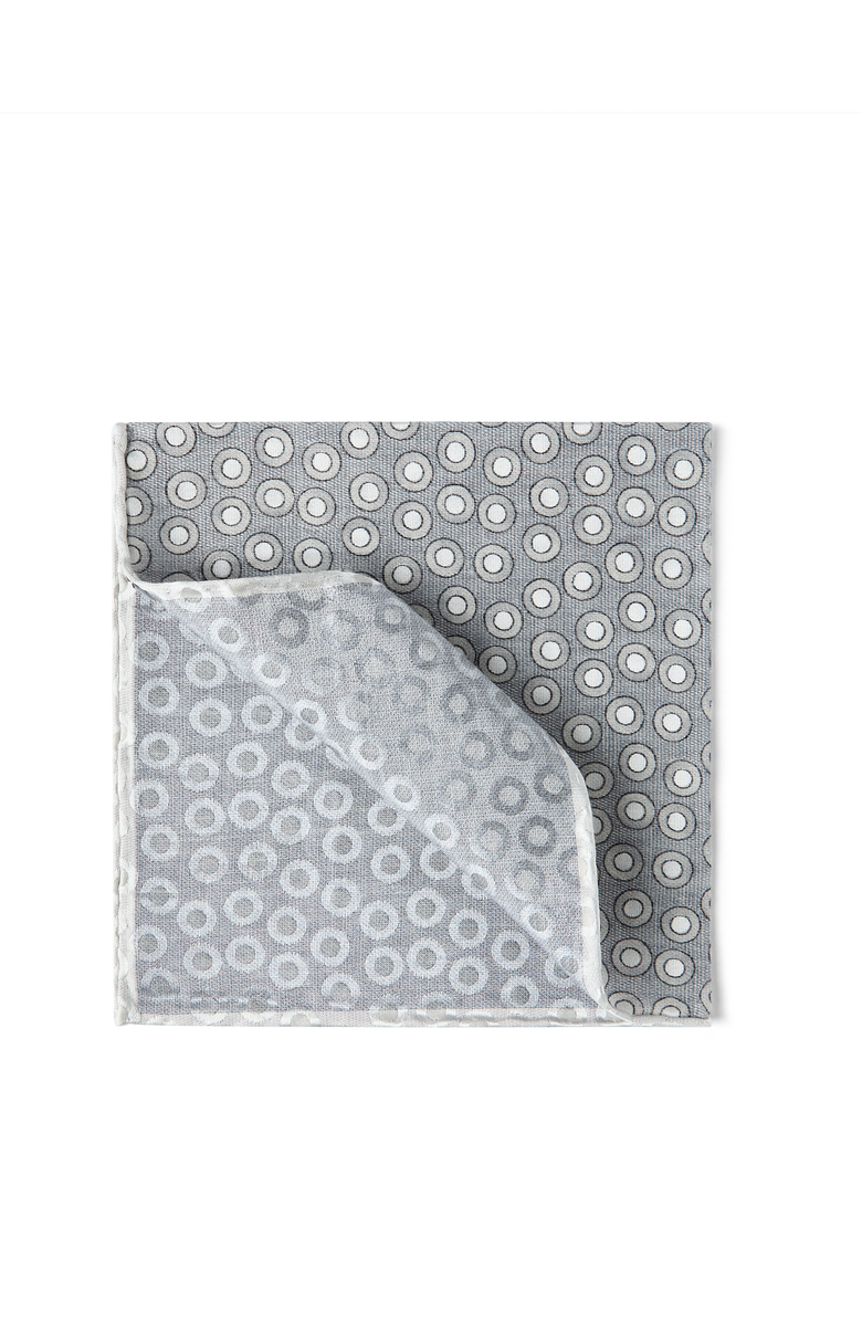 Brunello Cucinelli Spotted pocket square, Main, color, Grey
