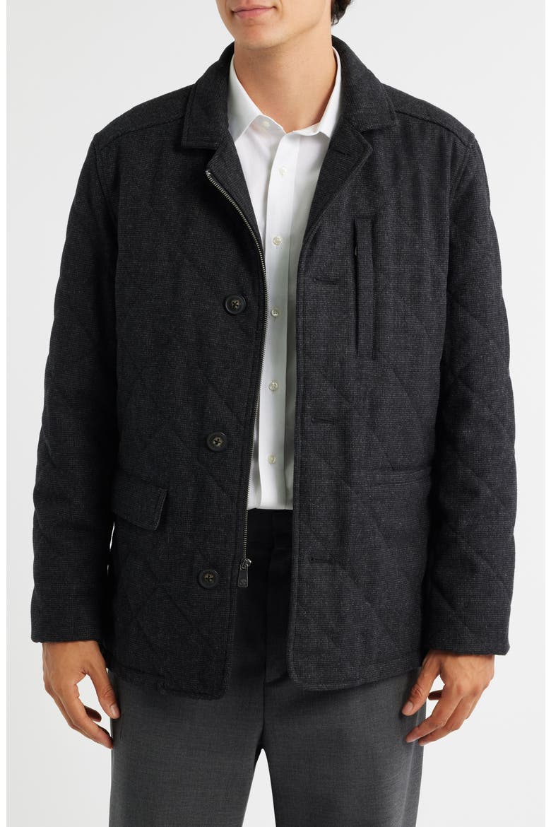 Hughes Quilted Walking Coat, Main, color, CARBON
