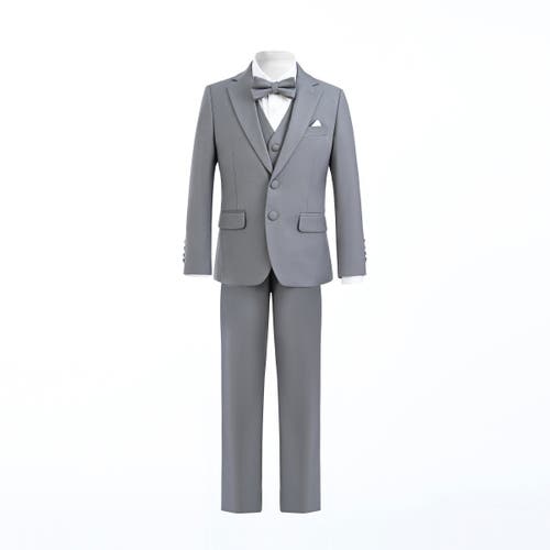 Moustache Peak Lapel Tuxedo Set In Light Gray