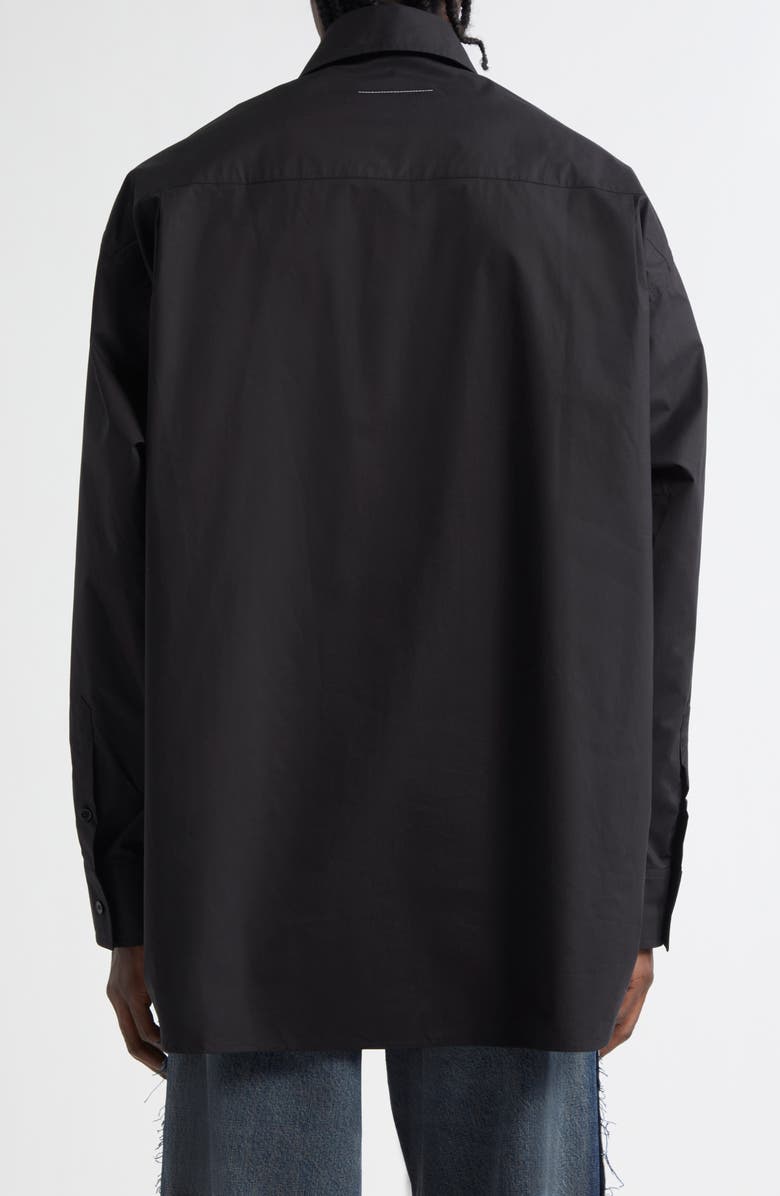 MM6 Maison Margiela Numeric Motif Button-Up Shirt, Alternate, color, Black