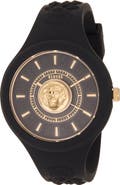 VERSUS Versace Fire Island Lion Silicone Strap Watch, 44mm