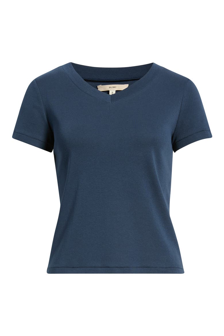 Shrunken V-Neck Tee, Alternate, color, NAVY