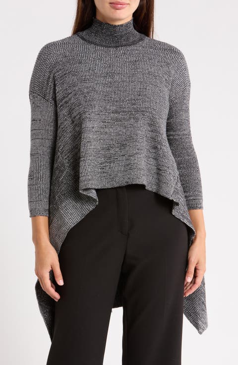 High Low Mock Neck Sweater