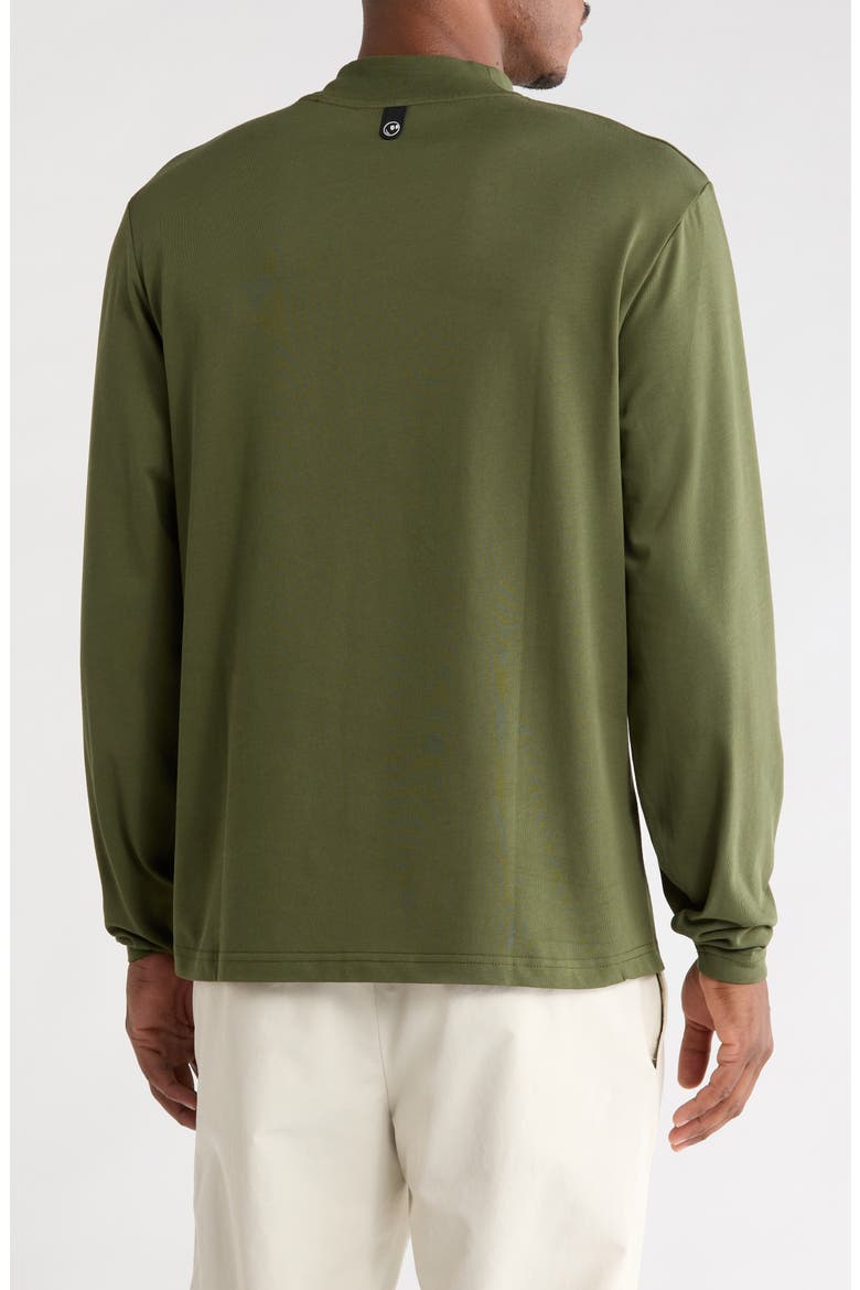 Upland Mock Neck Cotton T-Shirt, Alternate, color, RIFLE GREEN