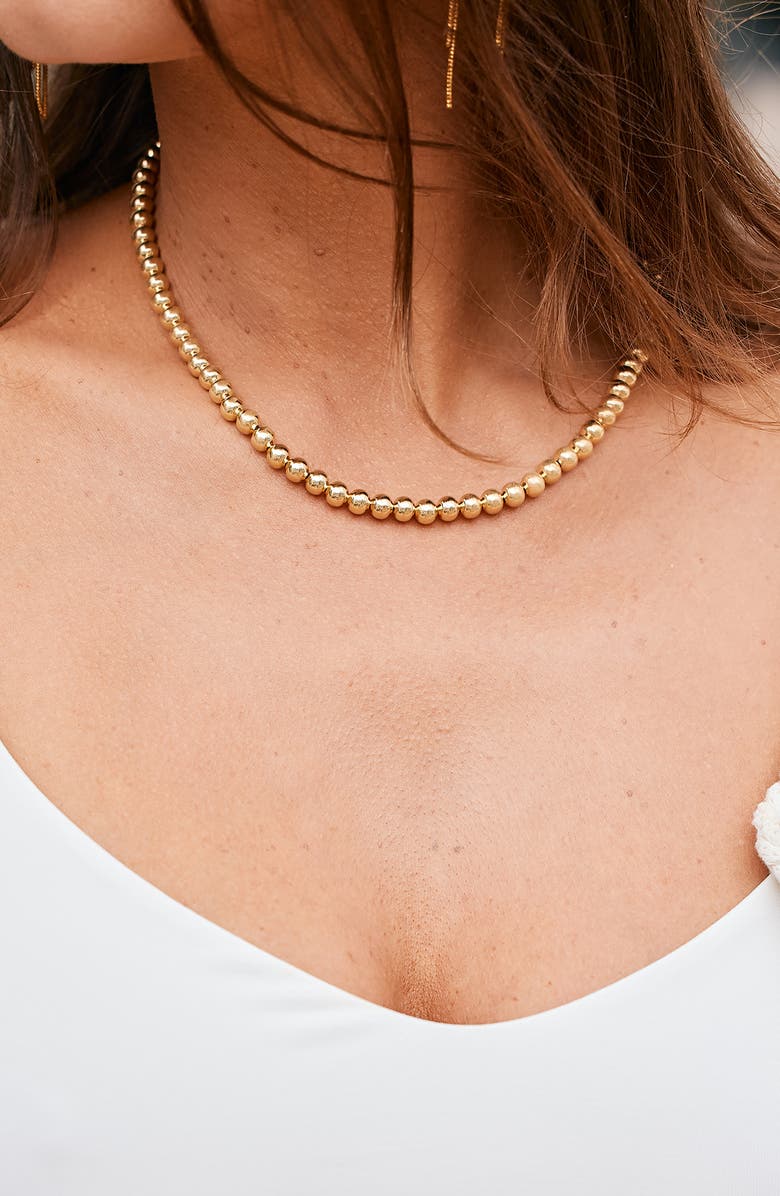 Brook and York Makenna Beaded Ball Chain Necklace, Alternate, color, Gold