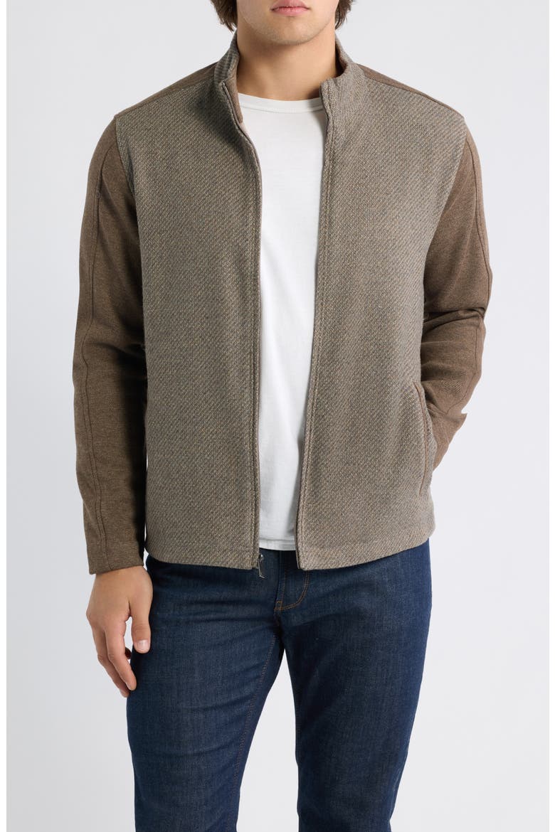 Brushed Twill Full Zip Jacket, Main, color, MUSHROOM