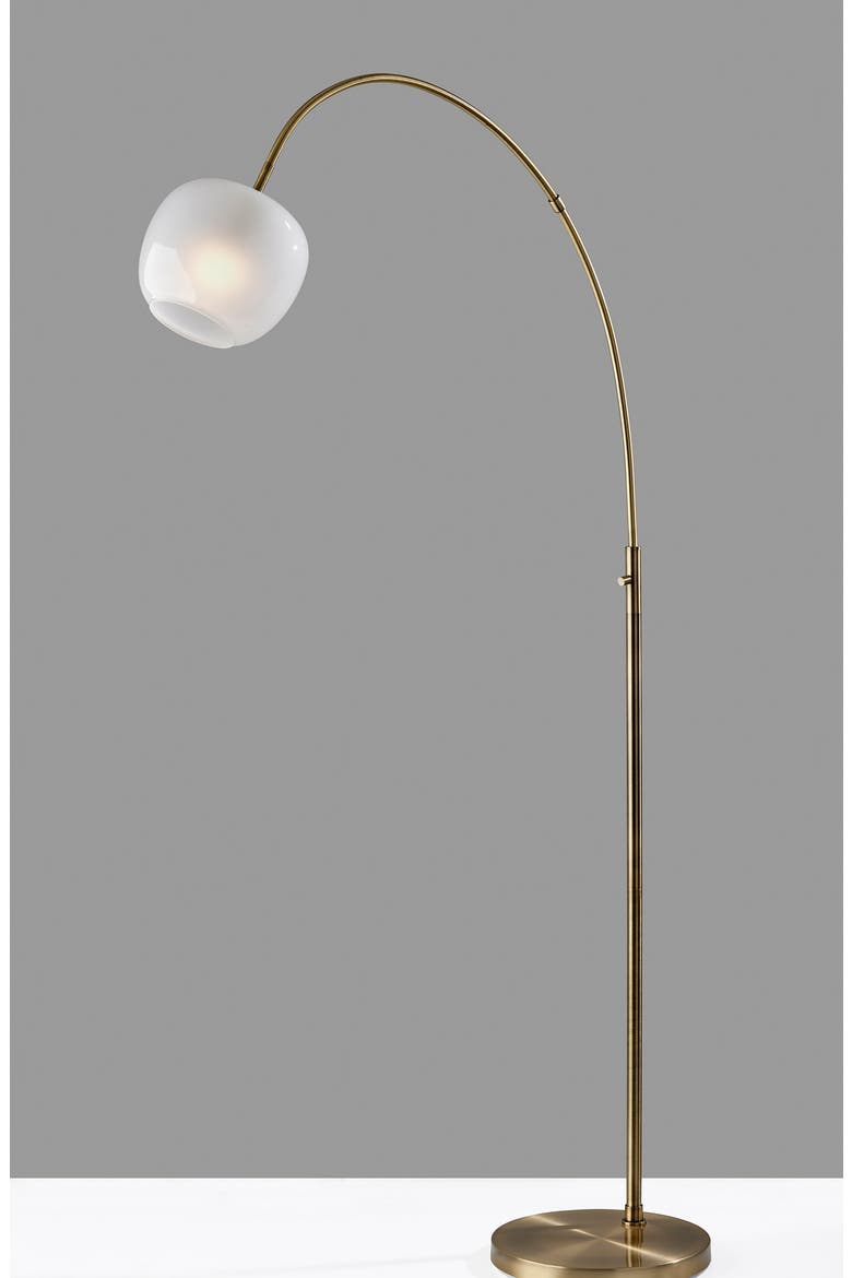 Magnolia Arc Floor Lamp, Alternate, color, ANTIQUE BRASS