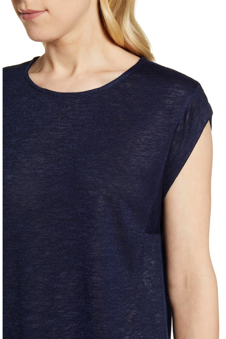 Cap Sleeve Knit Top, Alternate, color, NAVY-SOLID