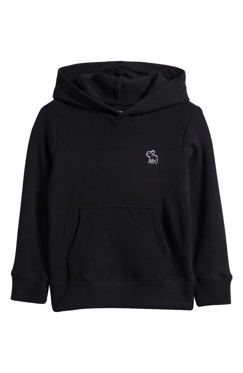 abercrombie kids Kids' Waffle Knit Hoodie, Main, color, Anthracite