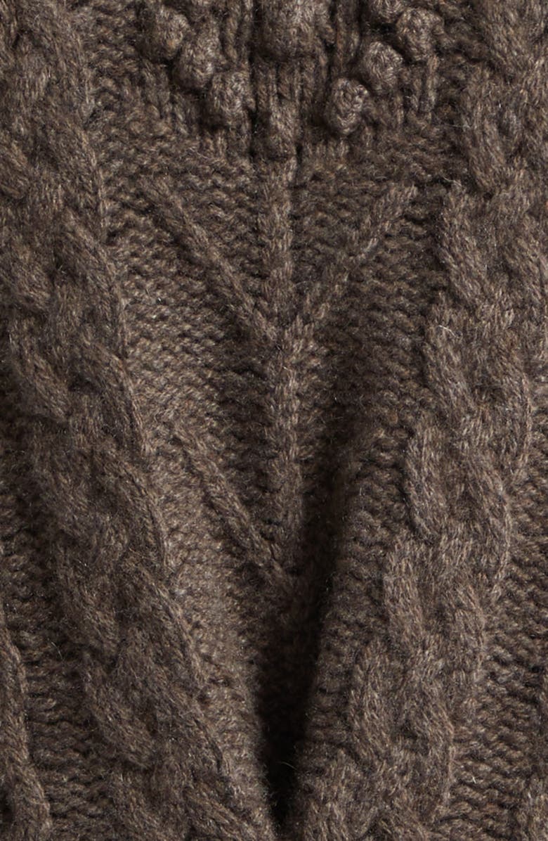 Johnstons of Elgin Mabel Cable Stitch Cashmere V-Neck Cardigan, Alternate, color, Vole