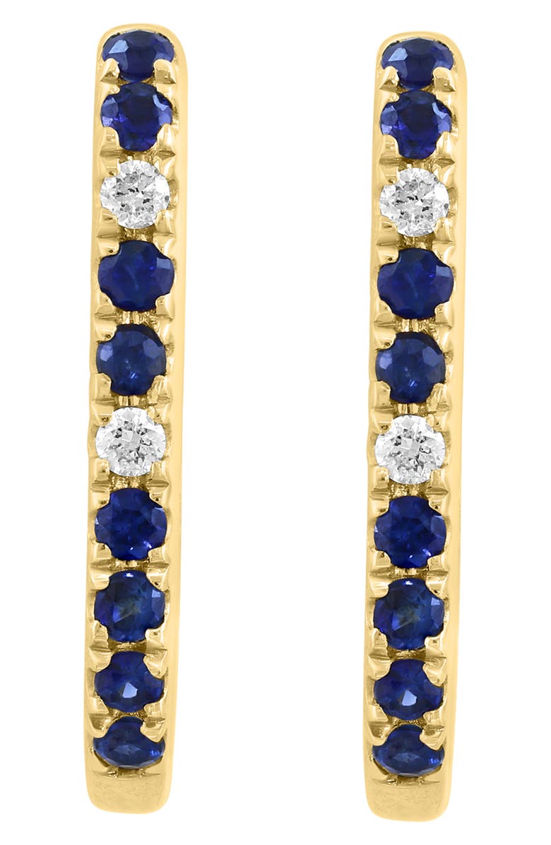 EFFY Diamond & Blue Sapphire Hoop Earrings, Alternate, color, 