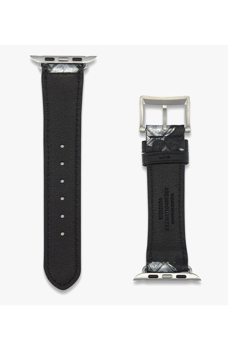 MCM 42-49mm Apple Watch Band in Rabot Rabot Visetos, Alternate, color, Black