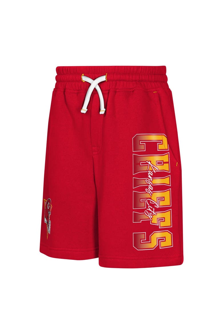 Youth Outerstuff  Red Kansas City Chiefs Audible Fleece Shorts, Main, color, Red