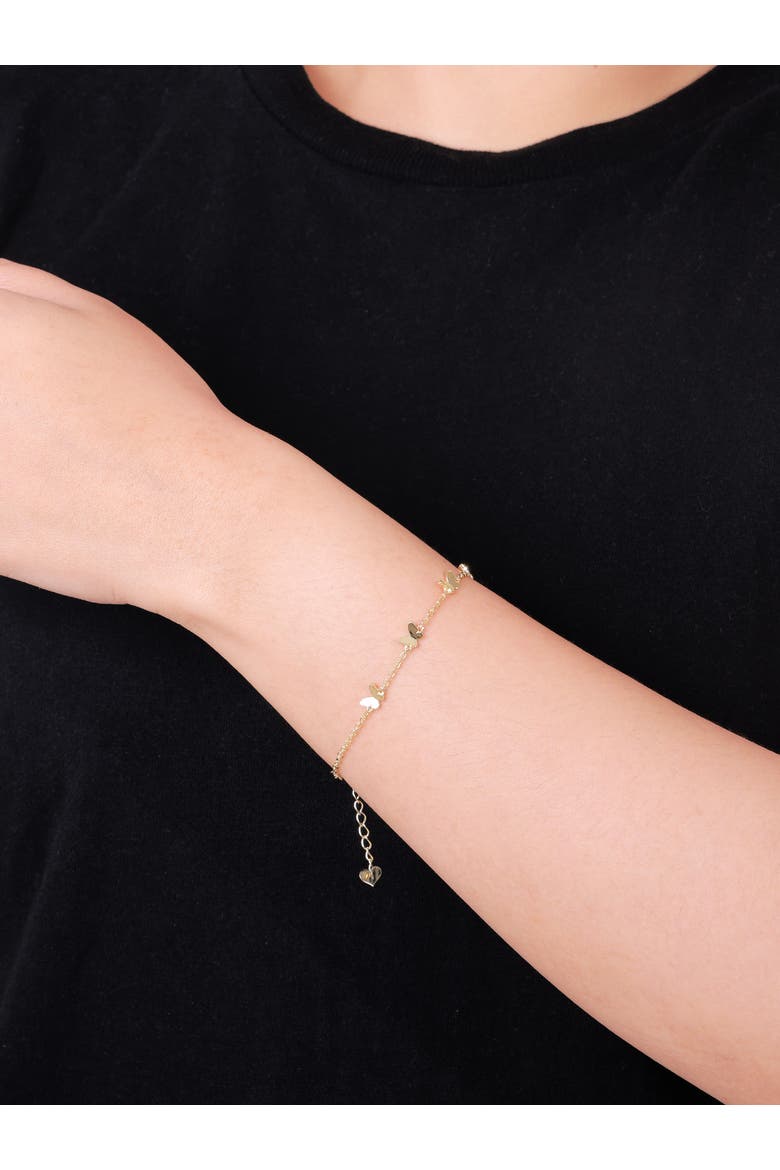 Butterfly Chain Bracelet in 14K Gold, 5mm, Alternate, color, Yellow Gold