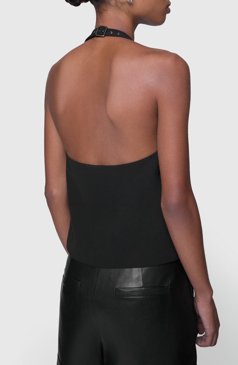 Rebecca Minkoff Jovie Belted Halter Neck Top, Alternate, color, True Black