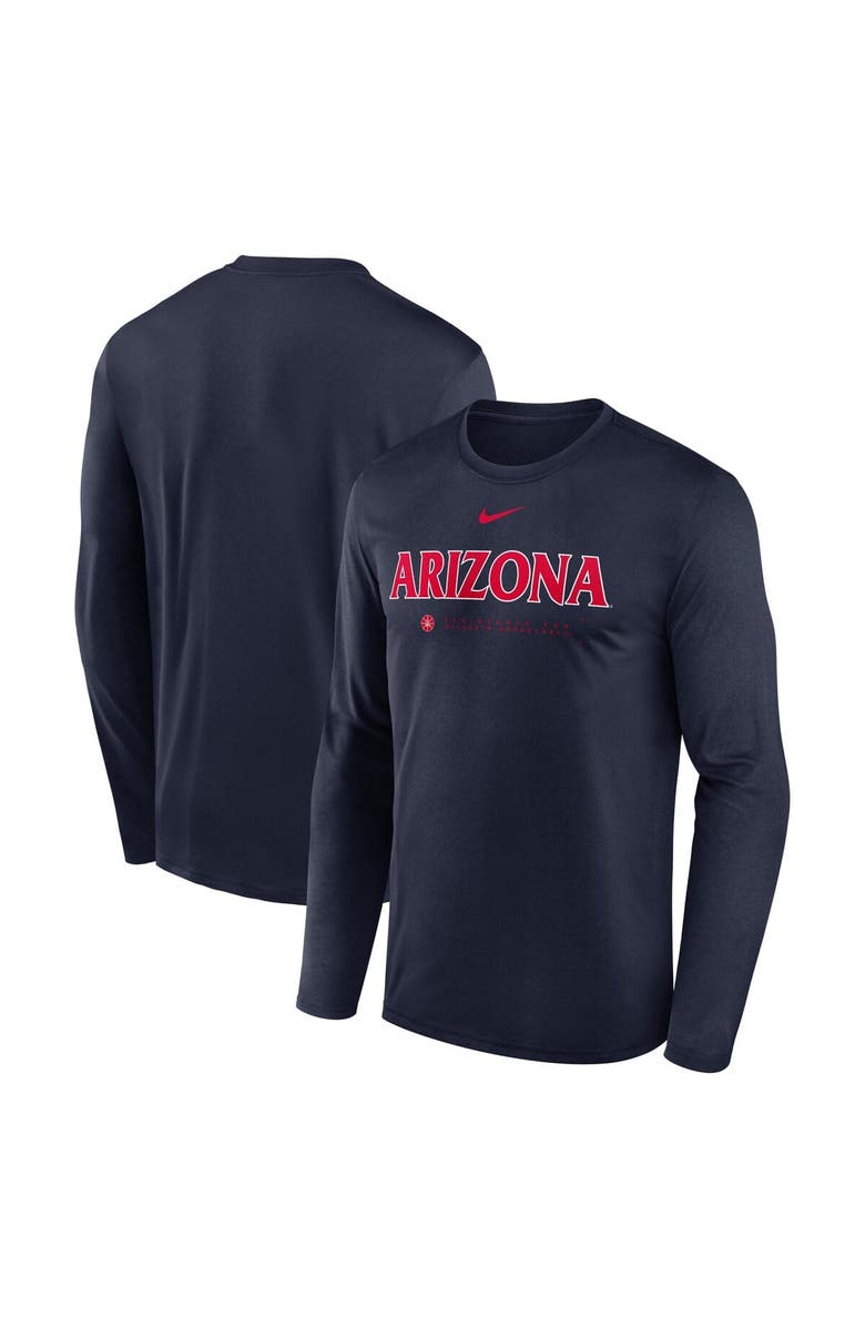 Nike Men's Nike Navy Arizona Wildcats 2025 Courtside Basketball Shootaround Legend Dri-FIT Long Sleeve T-Shirt, Main, color, Navy