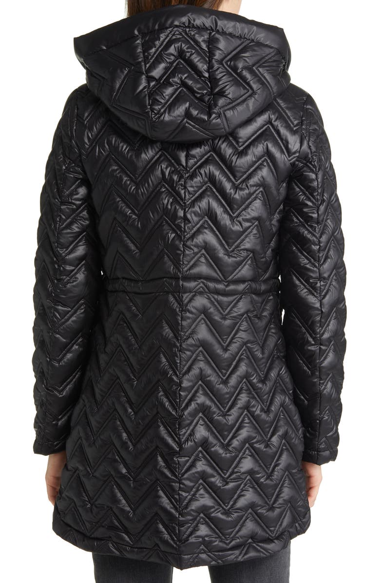 Via Spiga Zigzag Quilt Puffer Jacket, Alternate, color, Black