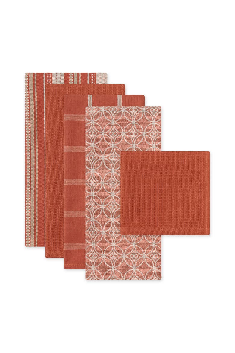 Everyday Assorted Dishtowel & Dishcloth Set/5, Alternate, color, Spice