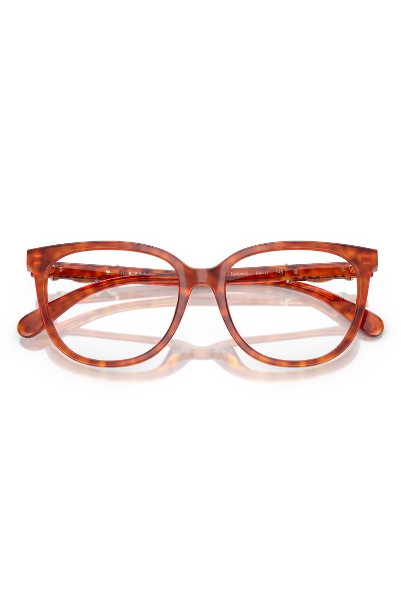 COACH 54mm Square Optical Glasses, Alternate, color, Peach