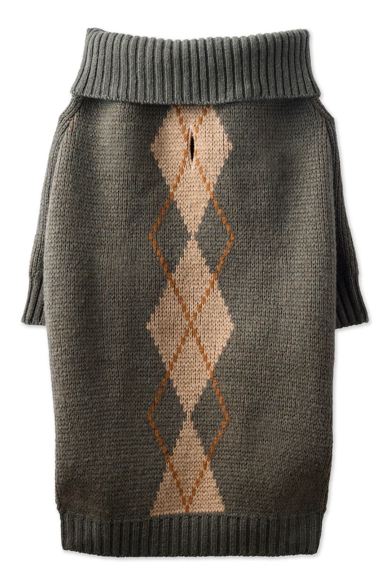 Cambridge Argyle Pet Sweater, Alternate, color, SCOTTISH OLIVE