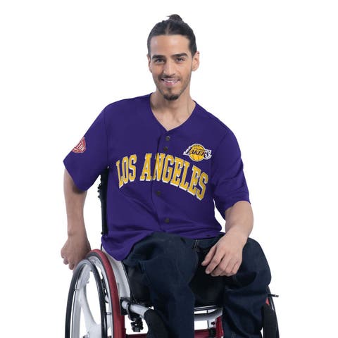 Men's G-III Sports by Carl Banks Purple Los Angeles Lakers Adaptive Star Player Fashion Baseball Jersey