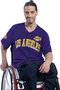 G-III SPORTS BY CARL BANKS Men's G-III Sports by Carl Banks Purple Los Angeles Lakers Adaptive Star Player Fashion Baseball Jersey