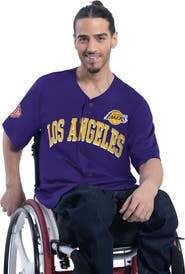 G-III SPORTS BY CARL BANKS Men's G-III Sports by Carl Banks Purple Los Angeles Lakers Adaptive Star Player Fashion Baseball Jersey