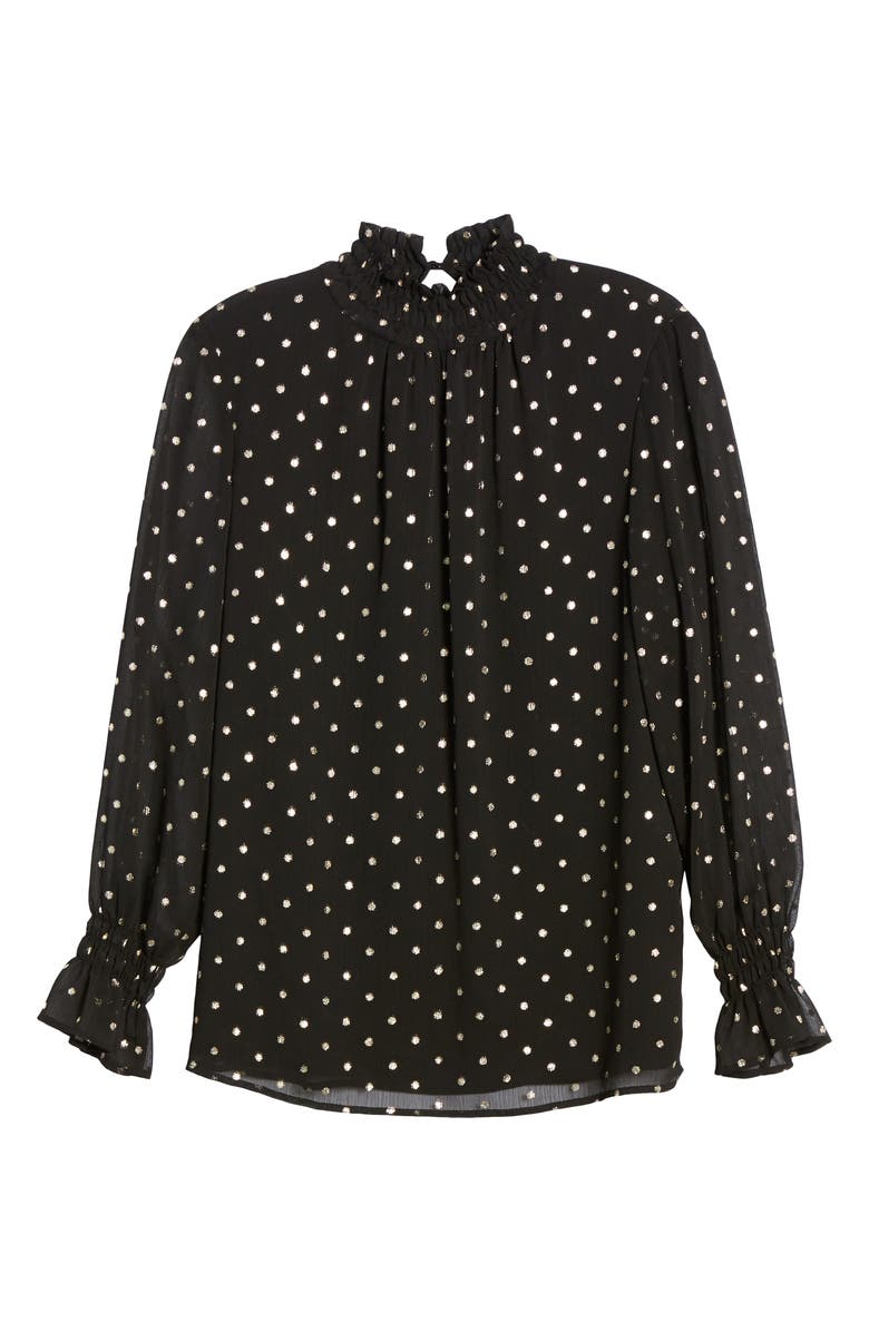 Ming Wang Polka Dot Georgette Blouse, Alternate, color,
