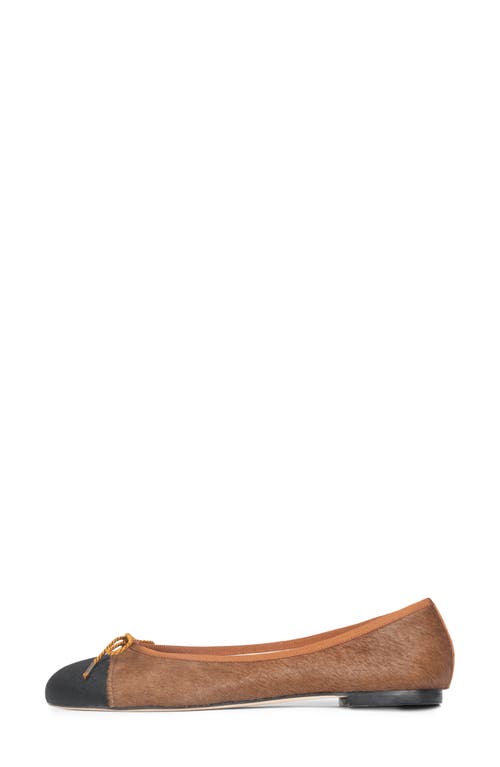 Paul Mayer Best Genuine Calf Hair Ballet Flat In Brown