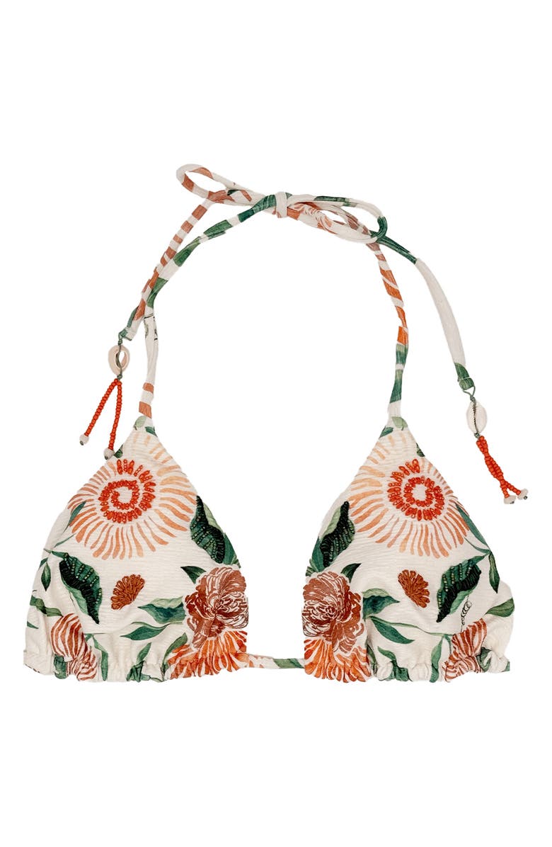Cosita Linda Triangle Bikini Top, Main, color, Ivory Multi
