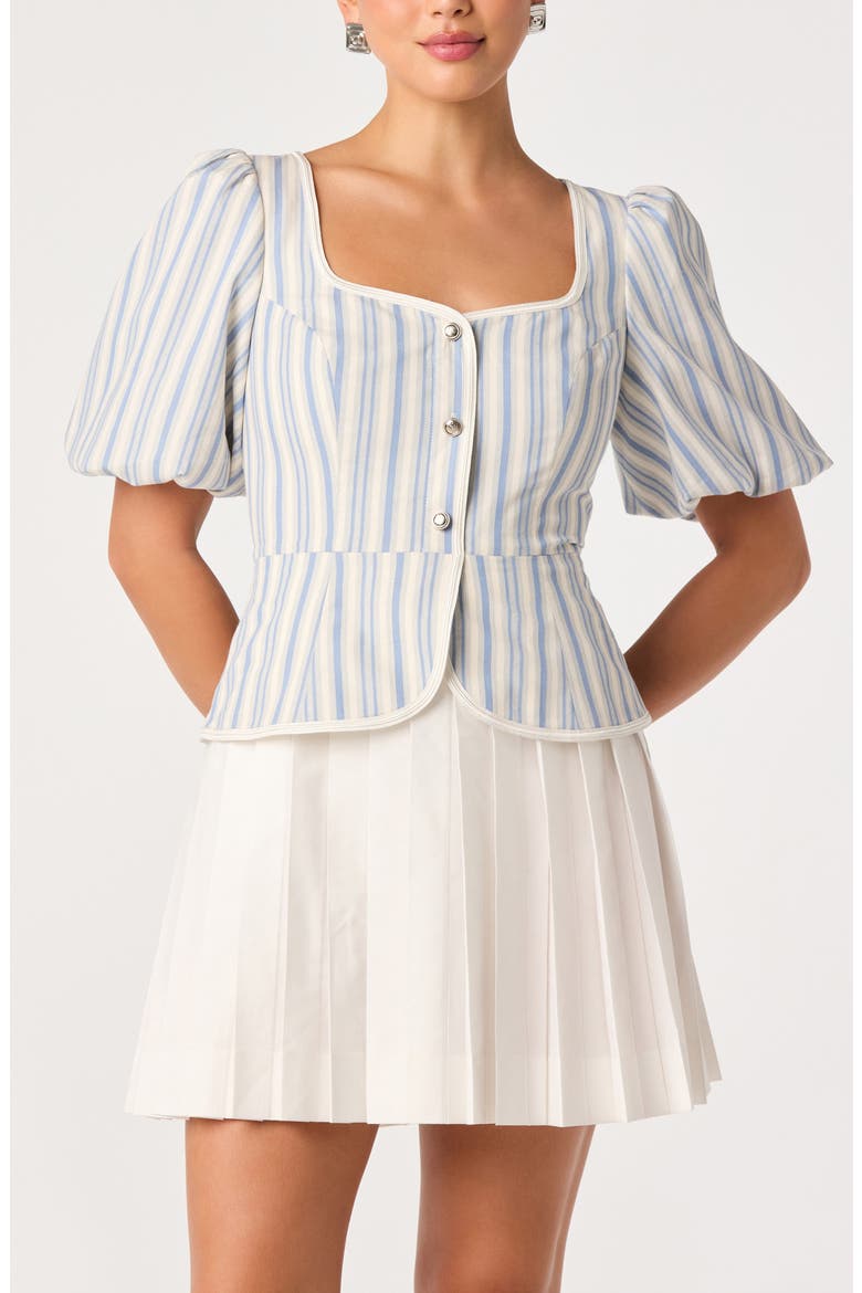 Brigitta Mixed Media Dress, Alternate, color, WHITE BLUE STRIPE