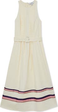Reiss Sara Pleat Belted A-Line Dress