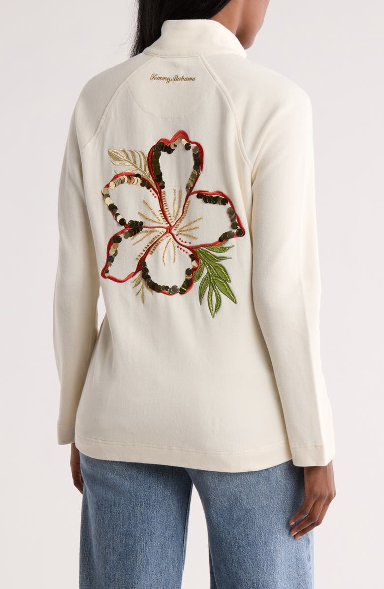 Tommy Bahama Aruba Sunset Blooms Embroidered Full Zip Sweatshirt, Alternate, color, 