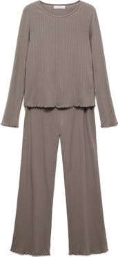 MANGO Pointelle Cotton Pajamas