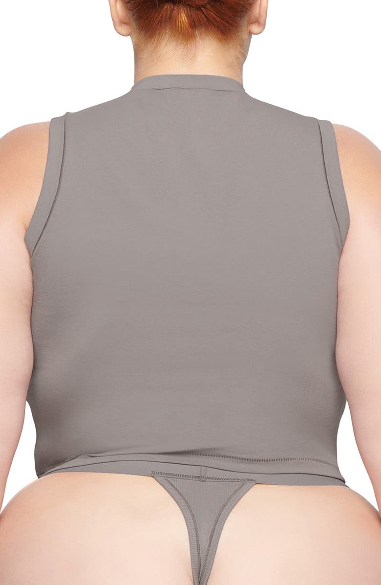 SKIMS Stretch Cotton Jersey Mock Neck Tank, Alternate, color,