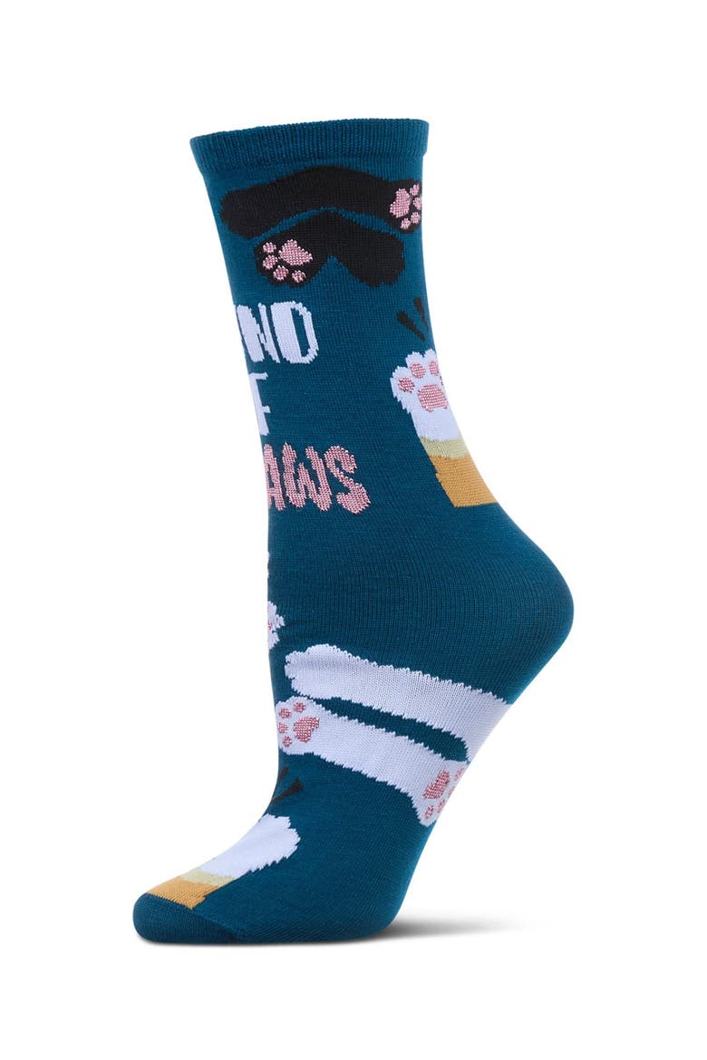 Big Kid's Round Of Appaws Greeting Card Crew Socks, Main, color, Blue Sapphire