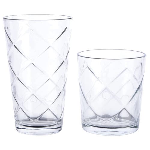Gibson Home 16 Piece Lattice Glassware Drinkware Set In Transparent